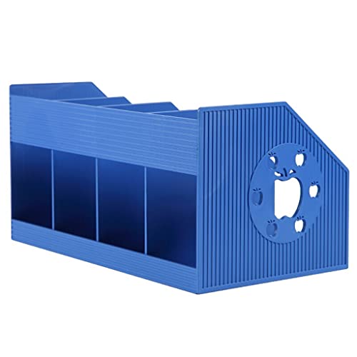 Sxzqjybb File Rack Desktop Magazine Folder Holder/Desk Organizer, Plastic Foldable for Office Organization and Storage with 4 Vertical Compartments Holders