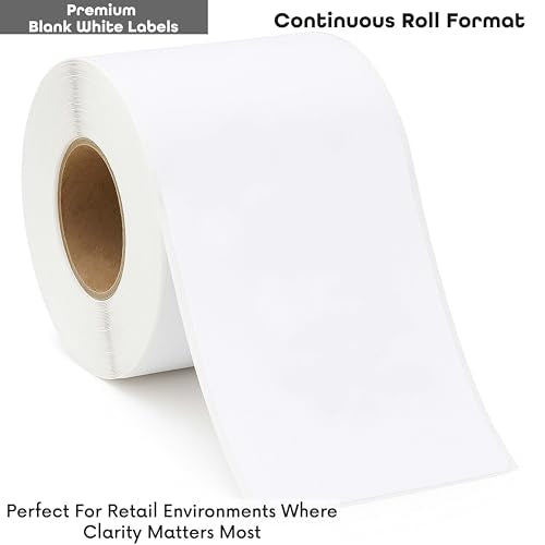 Aquos Globe Ishida Scale Label GL-4680 Continuous Label Roll | Replacement Printing Labels | Blank Labels Roll | 12 Rolls