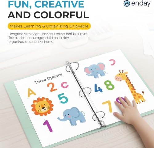 Enday 3 inch 3 Ring Binder (6 Pack - Assorted Colors) Binder 3 inch with Clear View Cover and 2 Inside Pocket - for Letter Size 8.5 x 11'' Paper, Ideal for School Supplies, Office, and Home
