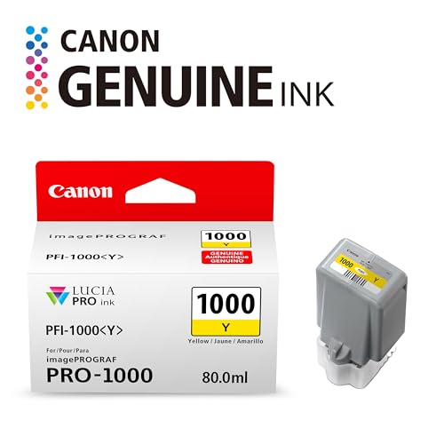 Canon PFI-1000 Genuine Yellow Ink Tank, Compatible with ImagePROGRAF PRO-1000 Printers