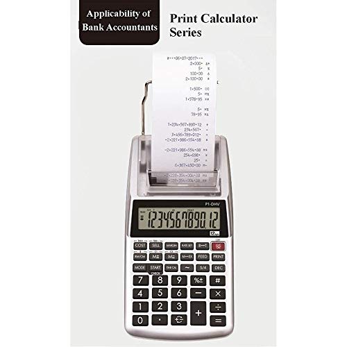 Mini Desktop Monochrome Printing Calculator for Financial Accounting 12 Digits 185 * 95 * 40mm Black