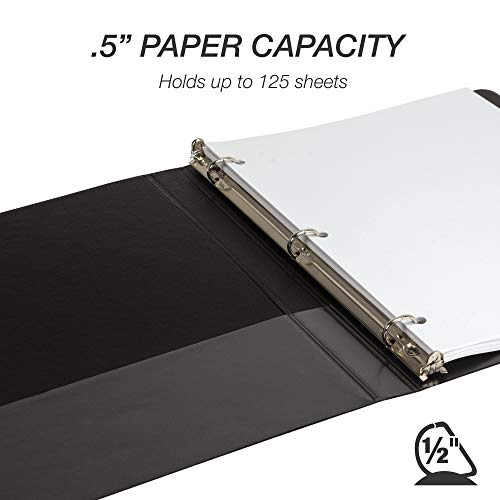 Samsill Durable 0.5 Inch Binder, Customizable Clear View Cover, Black, 24 Pack, Each Holds 125 Pages, Pallet of 768 Binders in 32 Cartons