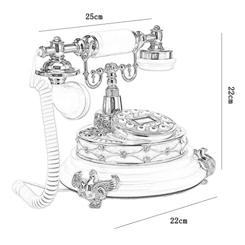 Telephone Antique Telephone European Antique Retro Phone Creative Fashion Home Landline Garden Office Telephone Landline WD (White b)