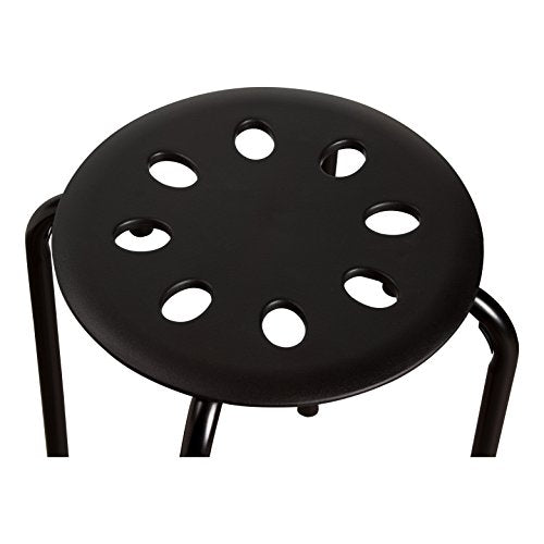 Norwood Commercial Furniture Stacking Stools for Kids and Adults, 17.75" Standard Height Portable Nesting Office and Classroom Stools, Black, Pack of 5