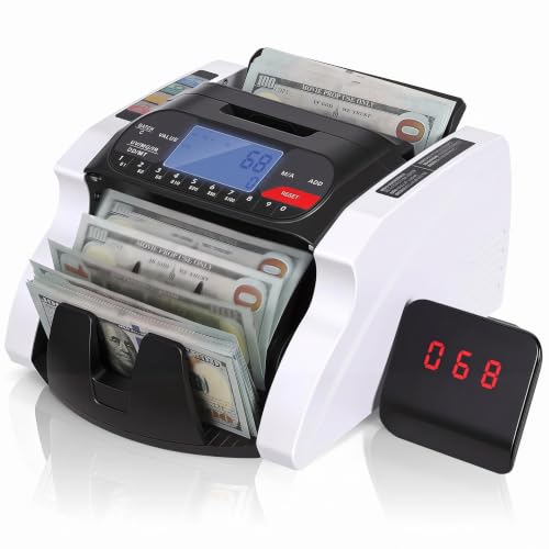 Professional Money Counter Machine – UV/MG/IR/DD/MT Detection,Value Counting, Mixed Denomination Support – Add & Batch Modes, Auto/Manual, LCD Display, Portable Currency Counter