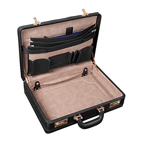 McKlein COUGHLIN, Leather 4.5" Expandable Laptop/Computer & Tablet Business Briefcase Attaché Bag, Men Women Laptop Briefcase, Laptop Compartment bag, Tablet Pocket bag, Business Bags, Travel Cases