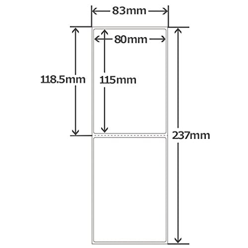 Plus ME-101PDT 45-003 PD Label, 3.1 x 4.5 inches (80 x 115 mm), Vertical Strong Adhesive