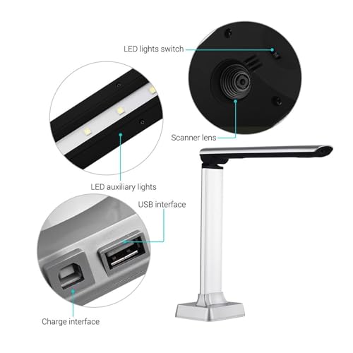 Document Camera, Book Scanner Equipped with 5MP Document Camera, Captures A4 BK31 for Recognition, Improves Efficiency for Live Demo, Distance