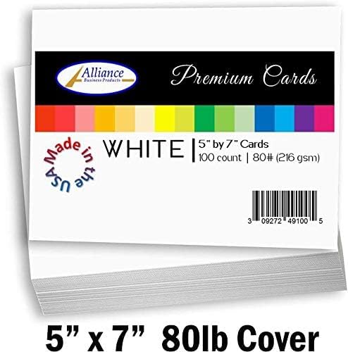 White Cardstock 5" X 7" Heavyweight | 80lb 216gsm Cardstock Sheets |100 Sheet Quantity | Great for Making Cards, Invitations, DIY Art Projects (10)