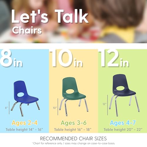 FDP 10" School Stack Chair with Swivel Glides, Purple, 11554-PU
