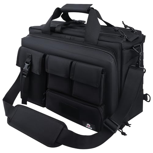 GES Tactical Messenger Bag for Men, 17.3 Inch Military Laptop Briefcase for Work, Durable Water-Resistant Computer Shoulder Bag for College & Travel