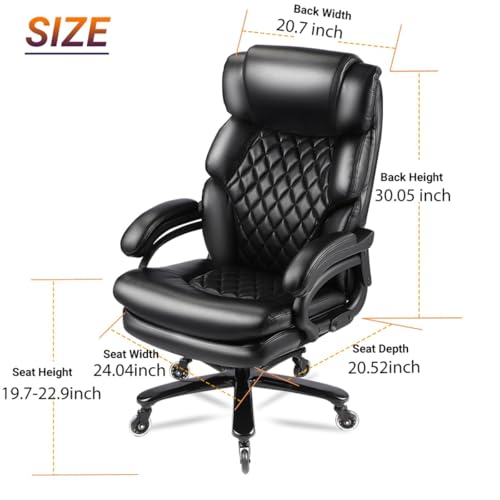 Qusaphy 800lbs Big and Tall Office Chair for Heavy People Executive Office Chair 360 Swivel Computer Desk Chair with Heavy Duty Casters Large Size Home Office Chairs