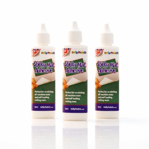 3 x Sticky Mat Adhesive Tacky Glue for Cutting Mats and Crafting Gyro-Cut® Compatible with CRICUT - Pack of 3 Bottles