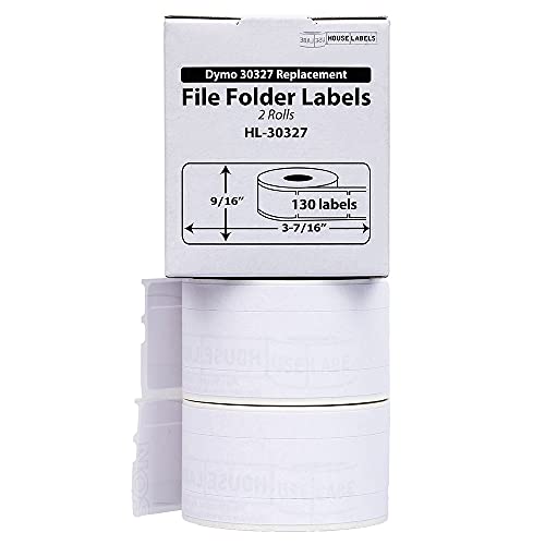 HouseLabels Compatible with Dymo 30327 Labels, 9/16" x 3-7/16"