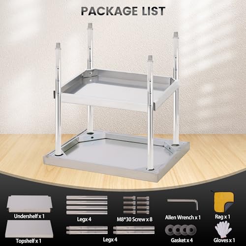 18*24*35in Stainless Steel Table NSF Heavy Duty Commercial Kitchen Prep and Work Table with Undershelf with Adjustable Leveling Feet for Restaurant, Food Truck, Small Kitchen, Home Bar, Hotel Buffet