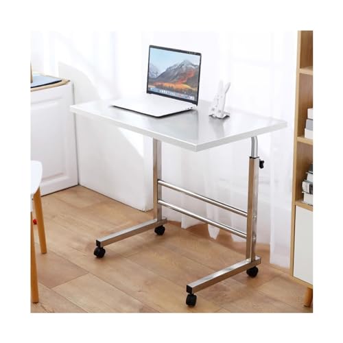 XJOYSL7921 Rolling Computer Desk Stainless Steel Minimalist Bedside Table Computer Small Movable Lifting Bedroom Student Dormitory Writing Desk Mobile Standing Desk