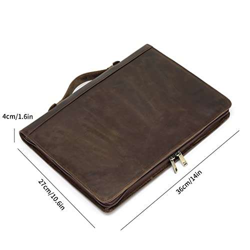 YIWEN Personalized Leather Portfolio 3 Ring Binder for 8.5 x 11 Notepad