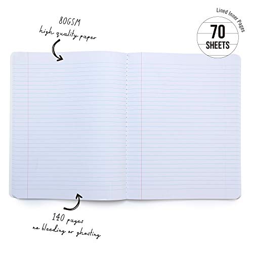 Pukka Pad, Carpe Diem Composition Notebooks - 48 Pack of Journals Featuring 140 Pages of College Ruled 80GSM Paper with Sturdy Cover Stock - 9.75 x 7.5in - Floral Love