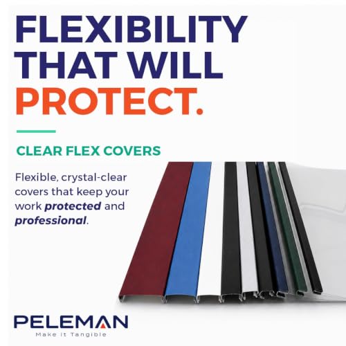 Peleman Thermal Binding Clear Covers with Steel Spine –for Thermal Binding Machines – Formerly Unibind – Used in Real Estate, Education and Various Businesses (White, 40 Sheets Max - 96/Boxes)