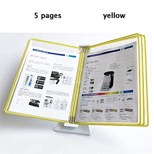 ZGFUSVFD File Organizer for Desk - Desktop Reference Organizer, A4 Wall File, 5 Panel Wall Mounted Document Reference Rack, Holds 10 Sheets of A4 Paper, Wall Hanging Operation Guide