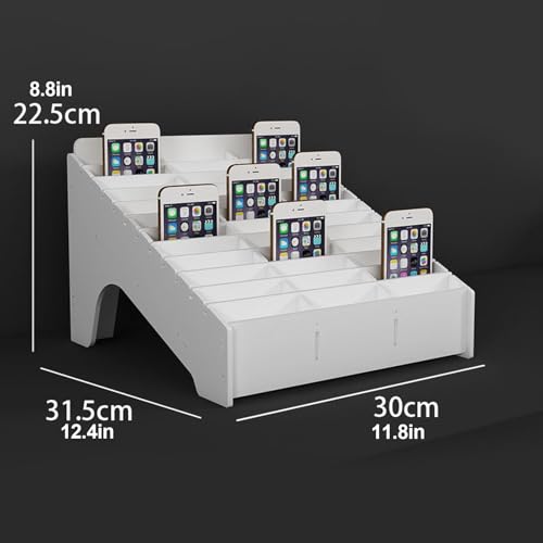 YAGMTSMY 24/36/48 Grids Wooden Cell Phones Storage Box, Classroom Cell Phone Storage Cubby, Cellphone Holder, for Classroom School Students Office Factory Employees(31.5x30x22.5cm)