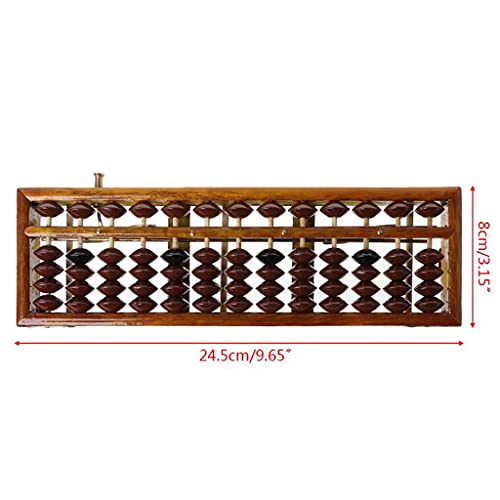 DUYHBAWRS Calculator Portable Chinese 13 Digits Column Abacus Arithmetic Calculating Counting Math Learning Tool School Office Use