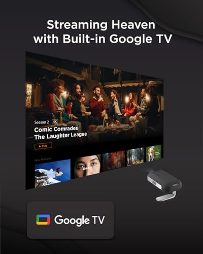 ViewSonic M1 Max 1080p Smart LED Portable Projector with Built-in Google TV