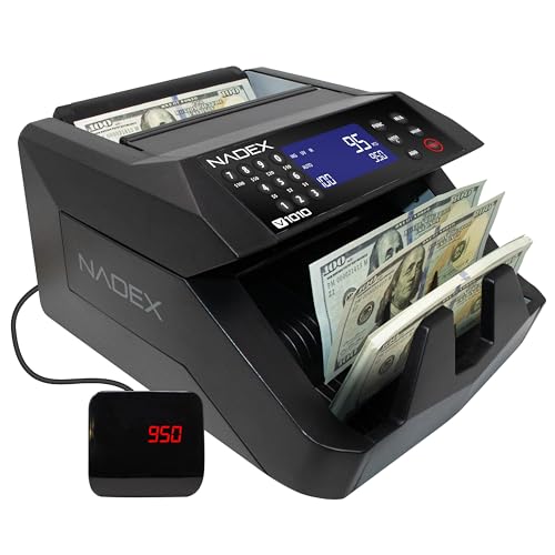 Nadex V1010 Bill Counter, Batching, Value Counting, Counterfeit Detection, 1000 Notes/Minute