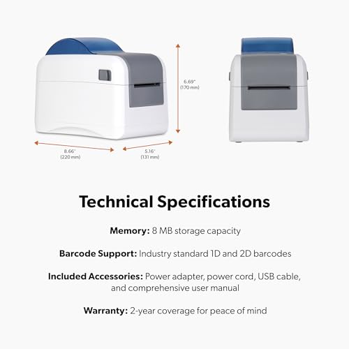 AMBIR LP230 2" Direct Thermal Wristband and Label Printer for Healthcare
