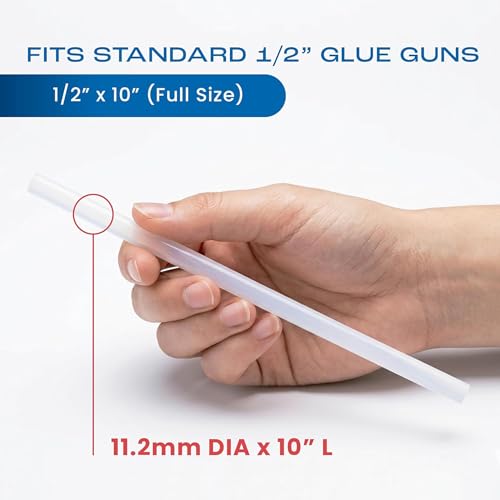2026 New ASA Clear Hot Glue Sticks 7/16 x 10 Inch Full Size Industrial Strength Adhesive Low Stringing High Temp Refills for Wood Fabric Foam Packaging 10 lb Box