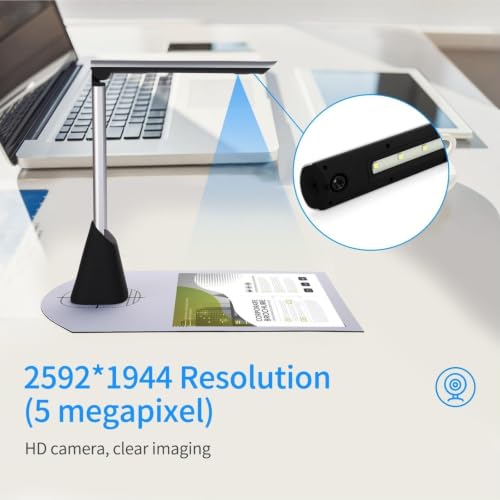 Document Camera, Document Camera Scanner, 5MP HD, A4 Capture Size, LED Book for Classroom Teachers for Live Demo(BK32)