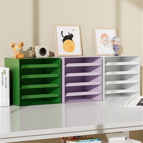 Paper Organizer Storage for Workspace Organizers 5 Tier Letter Tray Desk File Organization Convenient(Purple)