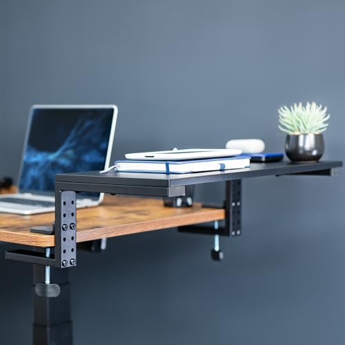 VIVO Black Clamp-on 22 in Desk Extension Shelf, DESK-SHELF22B