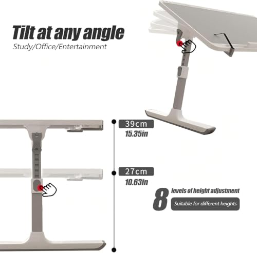 Foldable Portable Lap Table with Adjustable Angle and Height.