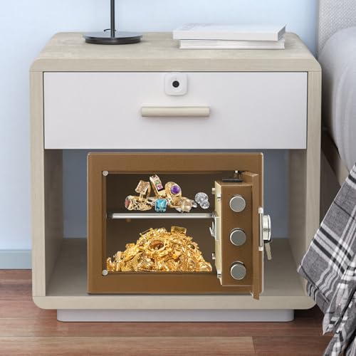 Digital Home Safe Steel Security Safe Box for Money Cash Valuables Home Office Bedroom Wall Mountable 38x32x30cm