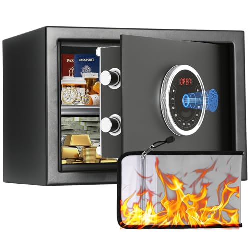 BlackSmith Auto-Open Biometric Safe Box 1.0 cu ft, 508 DPI 0.1s, Nightstand