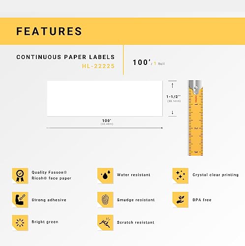 HouseLabels Compatible with Brother DK-2225, 1-1/2" x 100'