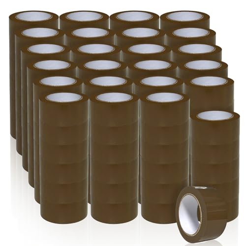 Srehloe 144 Rolls Brown Duct Tape 2 Inch x 330 Feet (110 Yards) Heavy Duty Carton Packing Tape Shipping Carton Box Sealing Tapes Suitable for Dispenser Refill Moving Storage Shipping