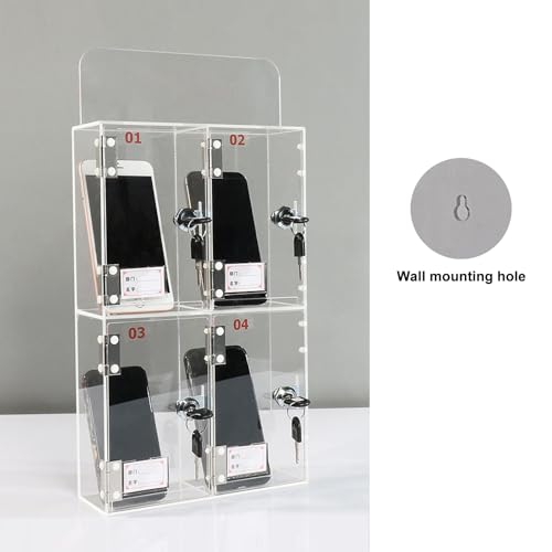 LLZJDDPLY Cell Phone Locker, Cell Phone Lock Box, Acrylic Cell Phone Storage Locker for Employees Office(10)