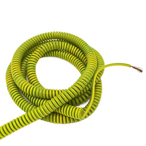 15m Coiled Curly Mains Flex Multicored Cable Telescopic Ground Wire 1 Core