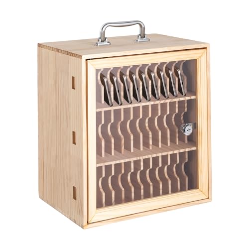 Apexonix Cell Phone Storage Holder Wooden Cell Phone Locker Storage Cabinet Classroom Pocket Chart for Office onference Rooms (36 Slots)