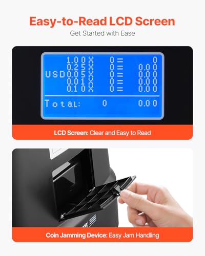 VEVOR Upgraded Coin Counter, Coin Sorter and Wrapper Machine with Handle
