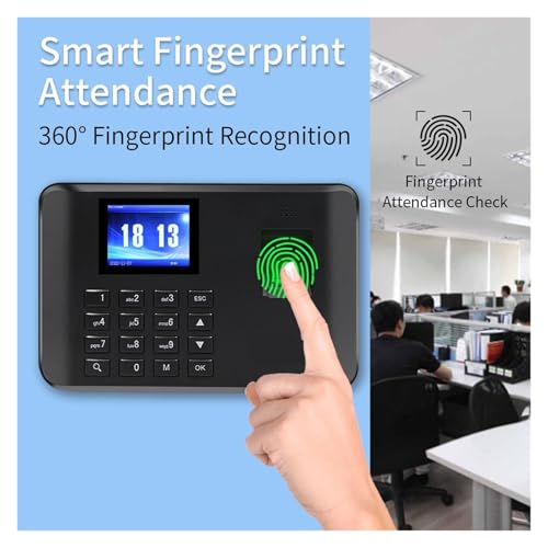 CUTPOIY Time Clock,Biometric Attendance System USB Fingerprint Exit Record Recorder Reader Time Clock in Employees Date Machine Electronic Device