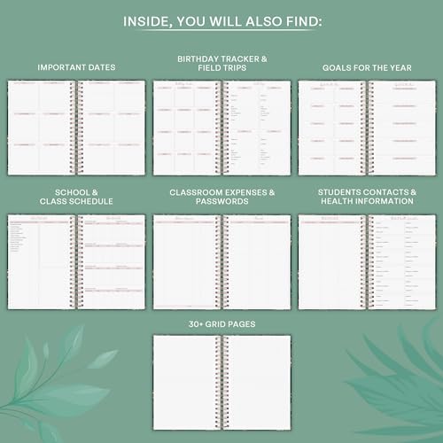 PLANBERRY Teacher Planner, Undated Lesson Plans, Homeschool Green Pastures