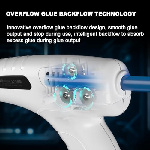Hot Melt Glue Gun, Automatic Dispensing with Smart Reflux, Pedal-Operated for Line Operations, Ideal for Crafting and Industrial Applications