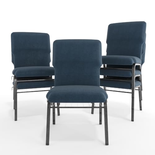 Flash Furniture 21 in Wide Church Chair, Navy