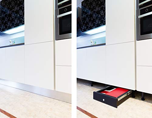 Arregui 22100-S1 - Safe box for hidden installation on the base of the kitchen cupboard, 19L, 410 x 148 x 450mm, Black.