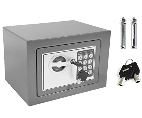 TBLOTYD Home Safe Cash Safety Box Waterproof Wall Mounted Money Deposit Box with Lock Key Home Use Safety Box/23X17X17Cm，23X17X17Cm(4.6L) Gray