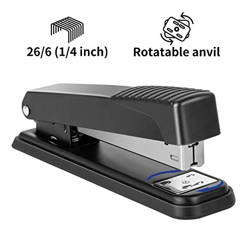 Amazon Basics Full-Strip Desktop Stapler, 20 Sheet Capacity, Non-Slip, Black, 12-Pack