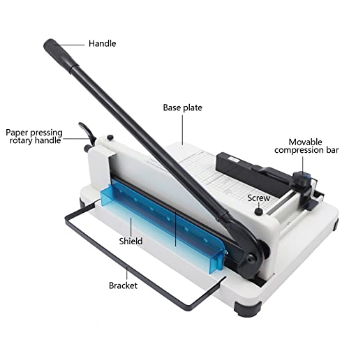 Manual Paper Cutter, 12 Inch A4 to B7 Metal Base Paper Trimmer Manual Guillotine Paper Cutter Heavy Duty Metal Base for Office Equipment